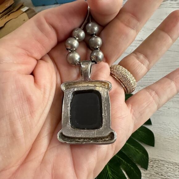 BOGO FREE BLACK STONE SILVER NECKLACE - Picture 5 of 7